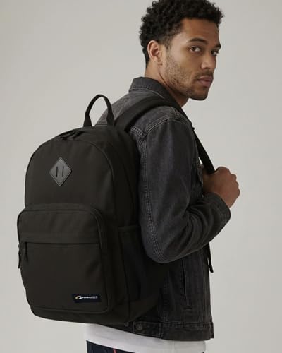 TRAILKICKER Laptop Backpack, Water Resistant Computer Backpack for Work, Travel & School, 17 Inch Laptop Compartment, 2 Compartments, Ergonomic Shoulder Straps, Black - color: Black