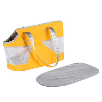 Pet Dog Purse Carrier Breathable Mesh Pets Puppy Cat Travel Outing Tote Bag Portable Cat Sling Carrier Transporter Tote Handbag Lightweight Dog Carrier Shoulder Bag with Thicken Bags Base - color: yellow