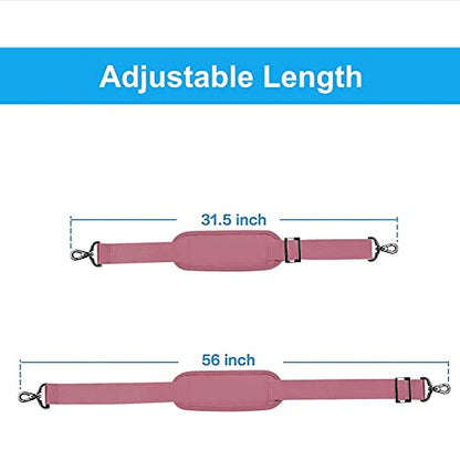MOSISO 56 inch Shoulder Strap, Adjustable Thick Soft Universal Replacement Non-Slip Fit Padded with Metal Swivel Hooks for Laptop Shoulder Bag/Laptop Messenger Bag/Crossbody Bag, Dusty Rose - color: Dusty Rose