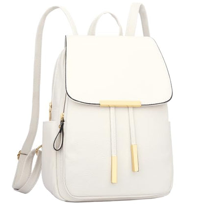 KKXIU Trendy Leather Backpack Purse for Women and Ladies Shoulder Travel Daypacks Bags (A-White) - color: A-white, style: Backpack
