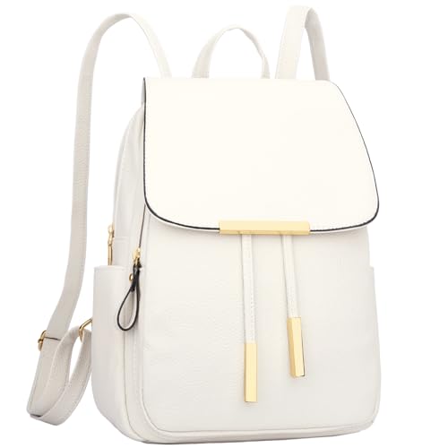 KKXIU Trendy Leather Backpack Purse for Women and Ladies Shoulder Travel Daypacks Bags (A-White) - color: A-white, style: Backpack