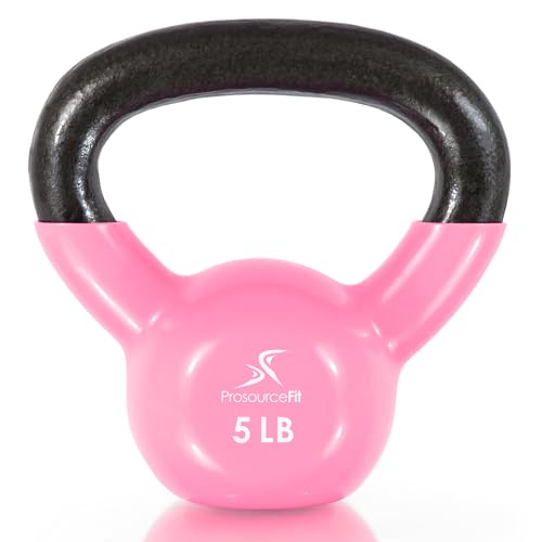 ProsourceFit Vinyl Coated Cast Iron Kettlebells for Full Body Fitness Workouts - size: 5.0 Pounds