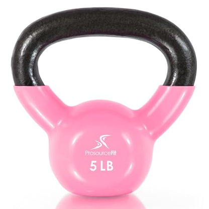 ProsourceFit Vinyl Coated Cast Iron Kettlebells for Full Body Fitness Workouts - size: 5.0 Pounds