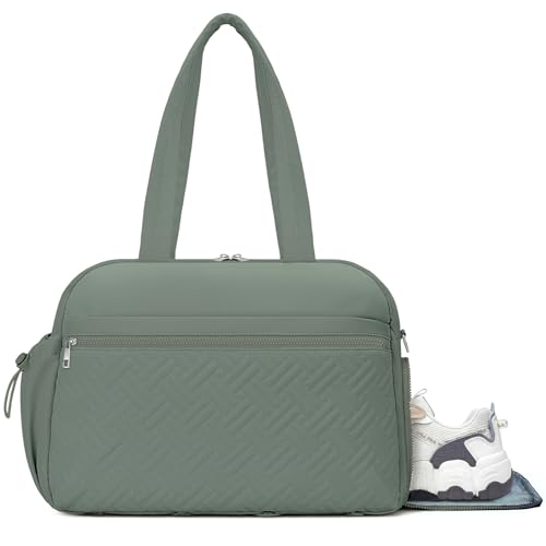 SYTRAH Gym Bag for Women, Lightweight Workout Duffle Bag with Shoe & Wet Separation for Gym, Yoga, Travel & Overnight, Stylish Sports Bag with Adjustable Shoulder Strap Green - color: Green(Shoes compartment)