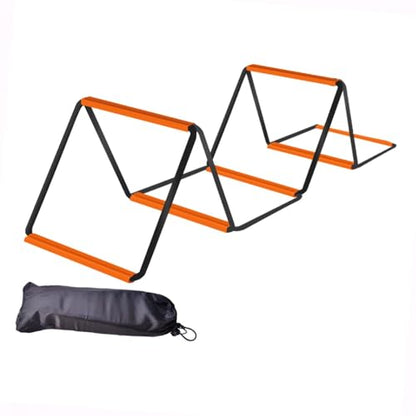 Agility Ladder Soccer Agility Ladder Football Speed Ladder Workout Agility Ladder Carbon Steel Foldable Suitable for Adults Athletes Coaches Team TRAI - size: 6 Grids With Bag