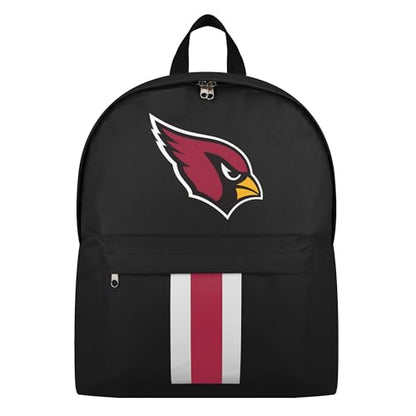 FOCO NFL Officially Licensed Team Color Primary Logo Solid Stripe Football Travel Backpack - Arizona Cardinals - Black - color: Arizona Cardinals