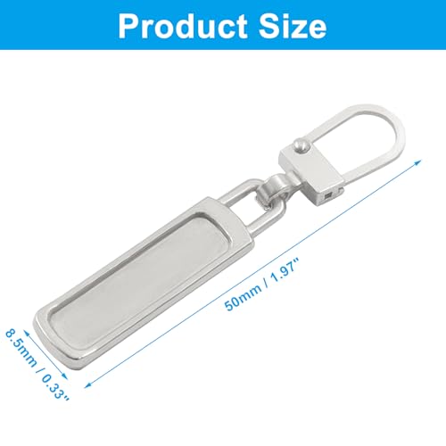 Unlorspy 6Pcs Upgraded Zipper Pull Replacements, Universal Detachable Slider Handles for Purses, Jackets, Backpacks, Boots, Coats, Luggage&Jeans(Silver) - color: Silver