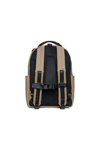 RAINS Clip Front Backpack Beige - Waterproof Commuter Backpack with C-Clip Closure & Hidden Pocket, 16″ Laptop Sleeve, Urban Travel Daypack - color: Beige