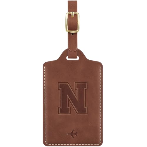 Luggage Tags for Suitcase Embossed Personalized Initial Letter N Travel Tags with 3 Replaceable Name Cards Leather Privacy Bag Tags Travel Essentials Backpack Tags for Women and Men, Brown N - color: Brown, size: N