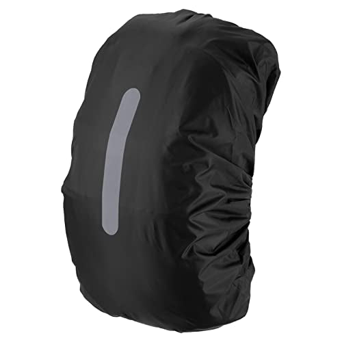 PATIKIL Waterproof Backpack Rain Cover, Non-Slip Backpack Cover with Vertical Reflective Strap Stay Dry for Hiking, Camping, Hunting - color: Black, size: XX-Large