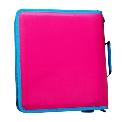 Case it 6 Pack Universal Monster Eye Zipper Binder with Removable Laptop Sleeve, 2-Inch O Rings, Shoulder Strap, LT-307-ME-C-MAG, Magenta - color: Magenta, size: 6 Pack