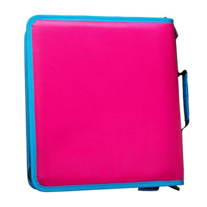 Case it 6 Pack Universal Monster Eye Zipper Binder with Removable Laptop Sleeve, 2-Inch O Rings, Shoulder Strap, LT-307-ME-C-MAG, Magenta - color: Magenta, size: 6 Pack
