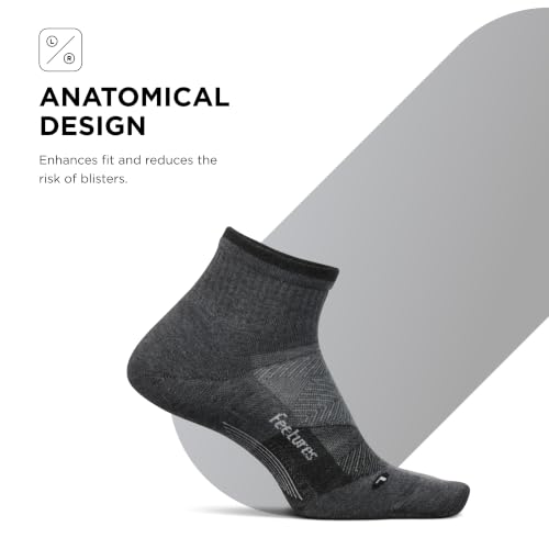 Feetures Trail Max Cushion Quarter Sock - color: Gray, size: Large