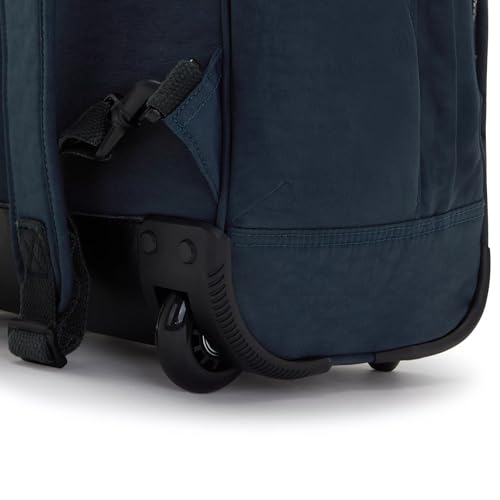Kipling Women's Gaze Large Rolling, Durable, Wheeled Backpack with Adjustable Shoulder Straps, Nylon Book Bag, True Blue Tonal, 8.25" L x 17.25" H x 12.25" D,100352251 - color: True Blue Tonal