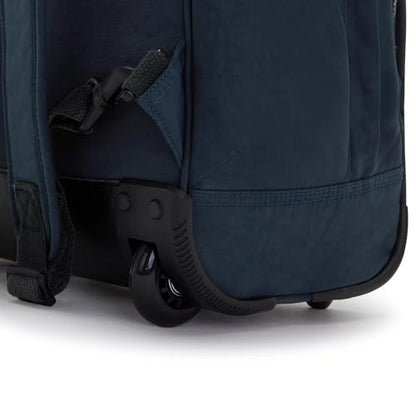 Kipling Women's Gaze Large Rolling, Durable, Wheeled Backpack with Adjustable Shoulder Straps, Nylon Book Bag, True Blue Tonal, 8.25" L x 17.25" H x 12.25" D,100352251 - color: True Blue Tonal