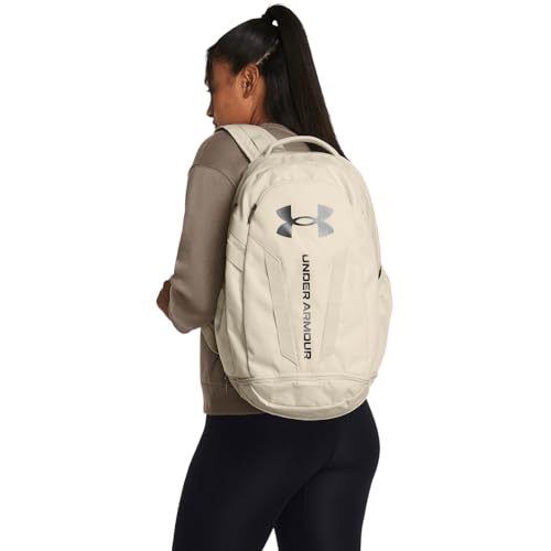 Under Armour Unisex Hustle 5.0 Backpack - color: (279) Stone / / Metallic Gun Metal