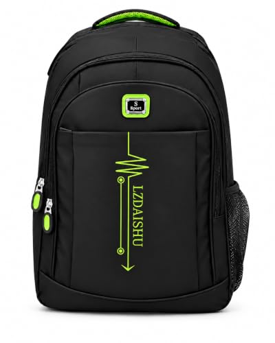 Unisex Lightweight Backpack, Multi-Pocket Daypack, Water-Resistant Travel & School Bag, Casual Everyday Rucksack (Green)