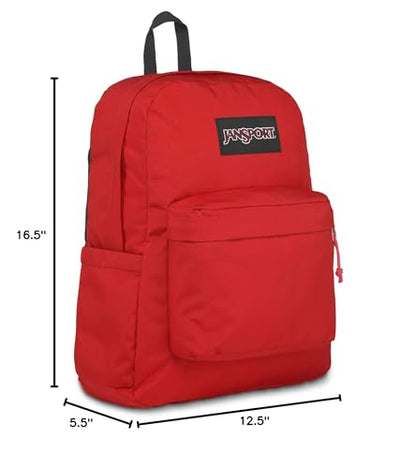 JanSport SuperBreak Plus Backpack with Padded 15-inch Laptop Sleeve and Integrated Bottle Pocket - Spacious and Durable Daypack for Work and Travel - Red Tape - color: Red Tape