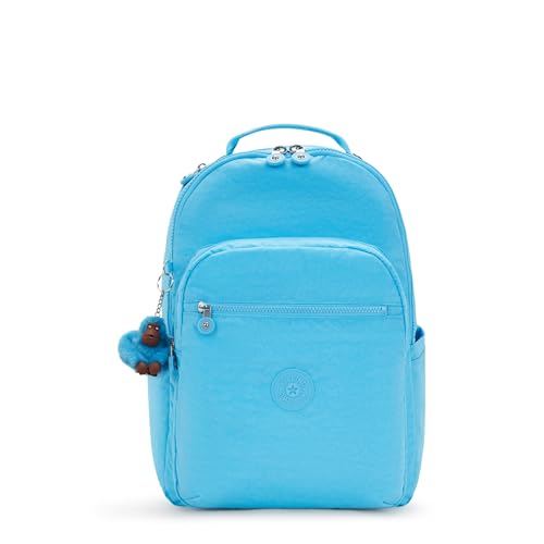 Kipling Women's Seoul 15" Laptop Backpack, Durable, Roomy with Padded Shoulder Straps, Built-In Protective Sleeve - color: Powder Blue, size: 12.75''L x 17.25''H x 8''D