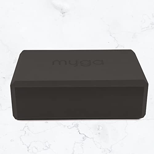 MYGA Yoga Block,Lightweight EVA Foam Yoga Brick,High Density Non-Slip Block for Yoga Poses, Pilates, Balance and Flexibility - color: Black