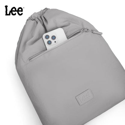 Lee Drawstring Backpack Bag Lightweight Small Gym Swim Beach Bag Water Resistant Sports Sackpack for Men Women, LEE48-002GY - color: Gray
