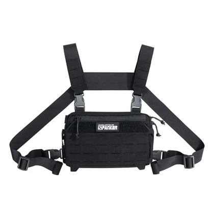 EXCELLENT ELITE SPANKER Tactical Chest Rig Pack EDC Chest Bag Molle Utility Chest Pouch for Outdoor Hunting Workouts Hiking - color: Black