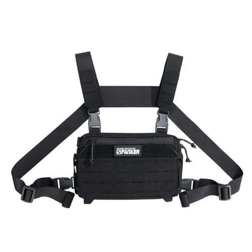 EXCELLENT ELITE SPANKER Tactical Chest Rig Pack EDC Chest Bag Molle Utility Chest Pouch for Outdoor Hunting Workouts Hiking - color: Black