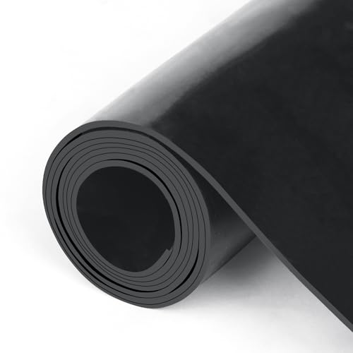 HooTown Solid Rubber Sheets Strips, 24” Wide x 1/16" Thick x 40” Long Neoprene Rubber Rolls Perfect for DIY Gasket Material, Sealing, Liner, Shield, Padding, Mat for Weather Stripping, No Adhesive - size: 24” Wide x 40” Long, style: 1/16" Thick