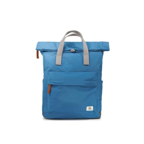 ORI LONDON Travel Backpack - Medium Nylon Rolltop Backpack for Men & Women with Multiple Pockets for Laptop, Phone, Keys, Wallet, Bottles - The Canfield, Seaport, 16.5x11.8x4.7” - color: Seaport