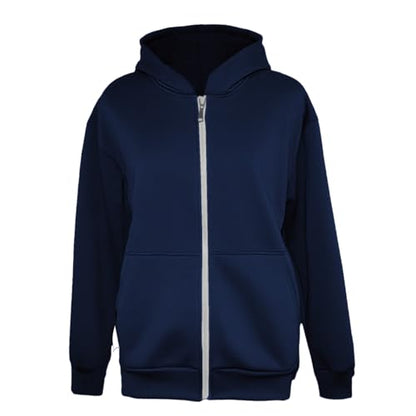 Backpack Hoodie for Men Women Zipper Cardigan Creative Hoodies Lightweight Travel Hooded Sweatshirts with Backpack - color: Navy, size: Small
