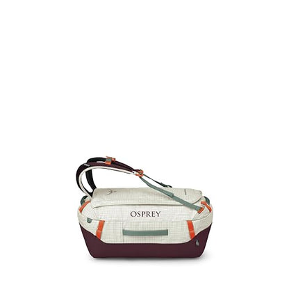 Osprey Transporter Lightweight Travel Duffel Bag - Extra Large Water Resistant Durable Gear Bag for Men and Women - color: Mystery White-moody Burgundy, style: 40l