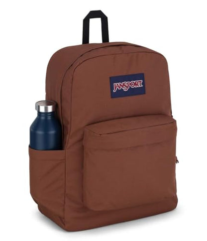 JanSport SuperBreak Plus Backpack with Padded 15-inch Laptop Sleeve and Integrated Bottle Pocket - Spacious and Durable Daypack for Work and Travel - Basic Brown - color: Basic Brown
