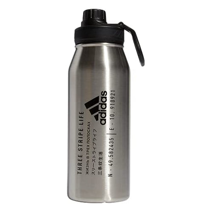 adidas Metal Water Bottle 1L - color: Stainless Steel/Black/2