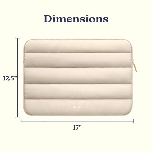 Vandel Puffy 17 Inch Laptop Sleeve, 17.3 Inch Laptop Case, Chromebook Cover - color: c. Sand, size: 17-17.3 Inch