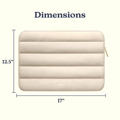 Vandel Puffy 17 Inch Laptop Sleeve, 17.3 Inch Laptop Case, Chromebook Cover - color: c. Sand, size: 17-17.3 Inch
