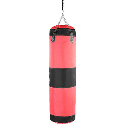 Bnineteenteam Heavy Punching Bag,Training Boxing Bag with Chain for Adults Men Women(Empty) - color: Red, size: 100cm