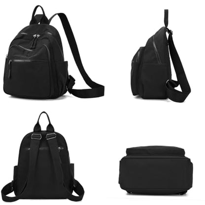 Tanweibago Mini Nylon Women Backpacks,11L Small Ladies backpacks Casual Lightweight Women Shopping Travel Daypack (Y2-Black) - color: Y2-black