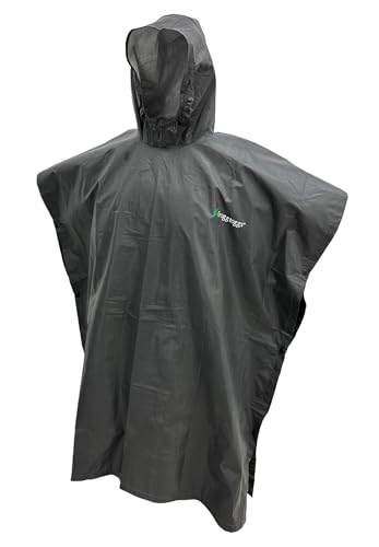 FROGG TOGGS Ultra-lite2 Waterproof, Breathable Rain Poncho, Adult and Youth Sizes - color: Carbon Black, style: Youth
