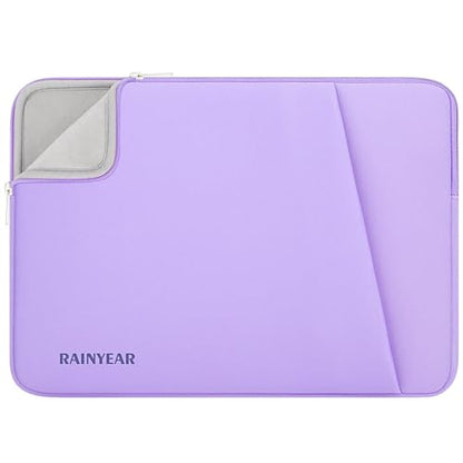 RAINYEAR 13.3 Inch Laptop Sleeve Padded Case Cover with Pocket, Purple - color: Purple, size: 13.3-14 inch