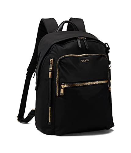 TUMI - Voyageur Halsey Backpack - Travel Backpack - For Business, Fashion, Commute - Holds Up to 14" Screens - Black & Gold - color: Black & Gold Hardware