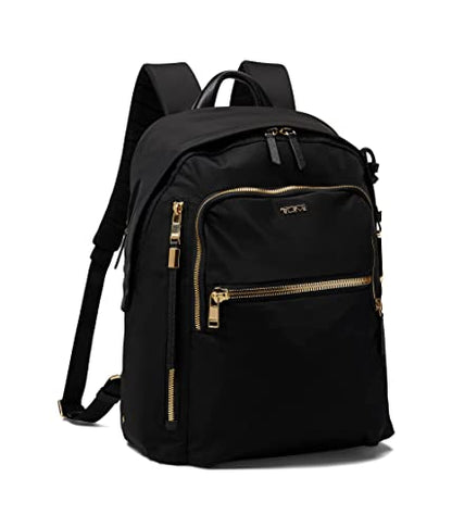 TUMI - Voyageur Halsey Backpack - Travel Backpack - For Business, Fashion, Commute - Holds Up to 14" Screens - Black & Gold - color: Black & Gold Hardware