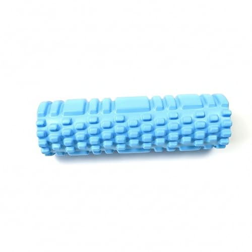 Mini Textured Foam Roller, 10 Inch Compact PVC Muscle Roller for Travel, Gym & Yoga (Pink/Blue) - color: Blue
