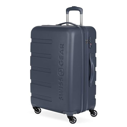 SwissGear 7366 Signature Hardside Expandable Luggage with Spinner Wheels, TSA Lock, Navy, Checked-Medium 23-Inch - color: Navy, size: Checked-Medium 23-Inch