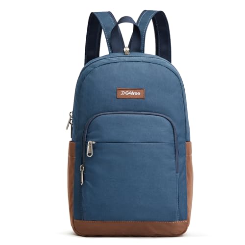 G4Free Small RFlD Crossbody Backpack Convertible Lightweight Mini Sling Bag for Women Men for Travel & Hiking, Blue & Brown - color: Blue and Brown