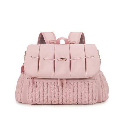 SONARIN Convertible Diaper Bag Backpack Waterproof Nappy Changing Bag Travel Mummy Bag with Changing Pad & Shoulder Strap(Pink) - color: Pink