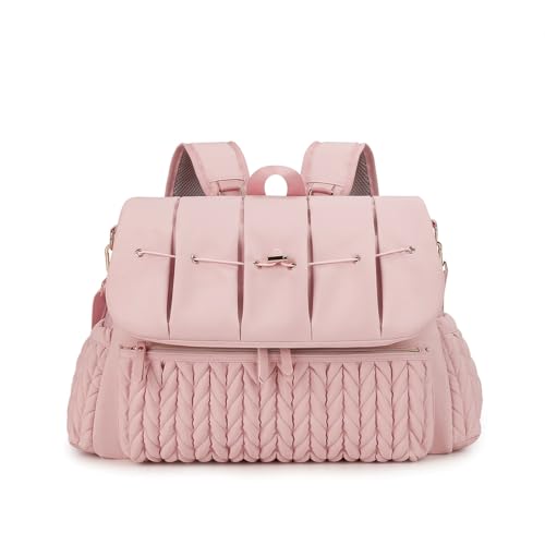 SONARIN Convertible Diaper Bag Backpack Waterproof Nappy Changing Bag Travel Mummy Bag with Changing Pad & Shoulder Strap(Pink) - color: Pink