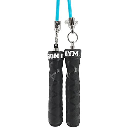 Iron Gym Pull-Up Bar - Total Upper Body Workout Bar for Doorway, Adjustable Width Locking, No Screws Portable Door Frame Horizontal Chin-up Bar, Fitness Exercise - style: Pull-Up Bar + Jump Rope