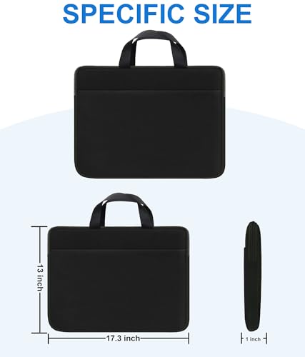 Laptop Case 17.3 Inch, Slim Water Resistant Laptop Sleeve Shockproof Protective Computer Cover Carrying Bag for 17" HP Asus Acer Dell Lenovo Notebook, (Black) - color: Black, size: 17 Inch