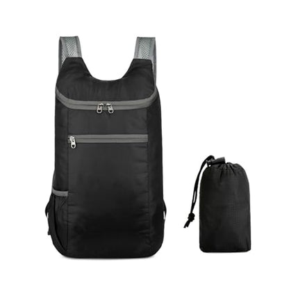 20L Hiking Daypack,Water Resistant Lightweight Packable Small Backpack for Travel Camping Outdoor,Black&Grey - color: Black&grey