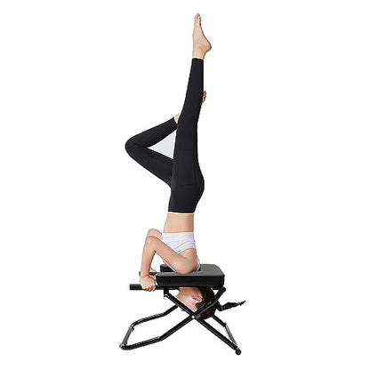 Yoga Headstand Bench, Headstand Chair Bench Stand Inversion Stool Fitness Inversion Exercise Tool, Multi-Functional Foldable Strength Training Inversion Equipment for Relaxation and Strength